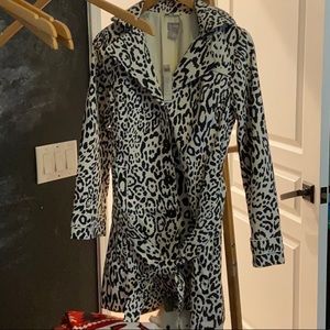 Cheetah Print Rain Jacket Ls leather out wear